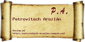 Petrovitsch Arszlán névjegykártya