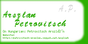 arszlan petrovitsch business card